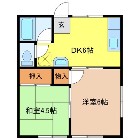 高砂ハイツの物件間取画像